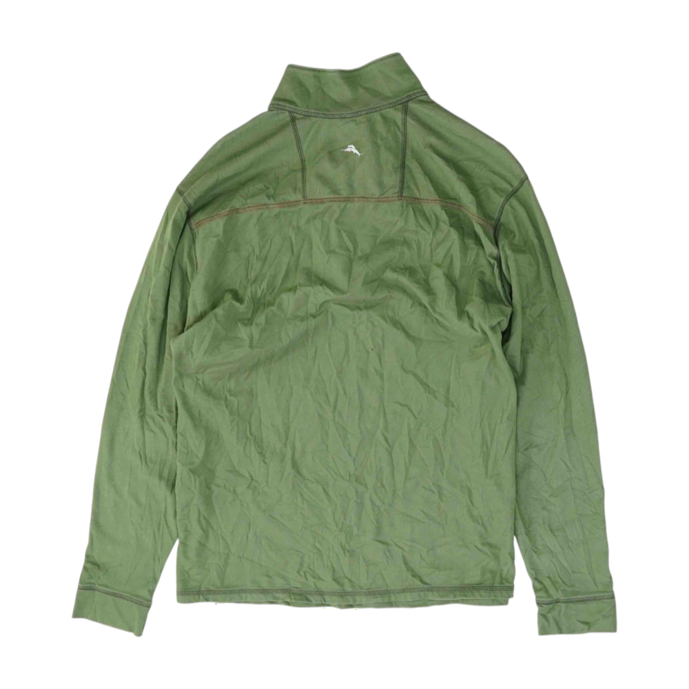 Green Solid 1/4 Zip Pullover