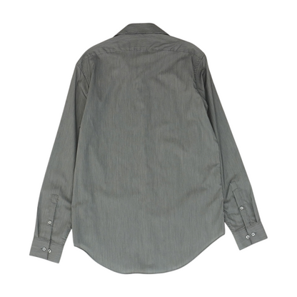 Gray Solid Long Sleeve Button Down