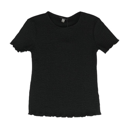 Black Solid Knit Top