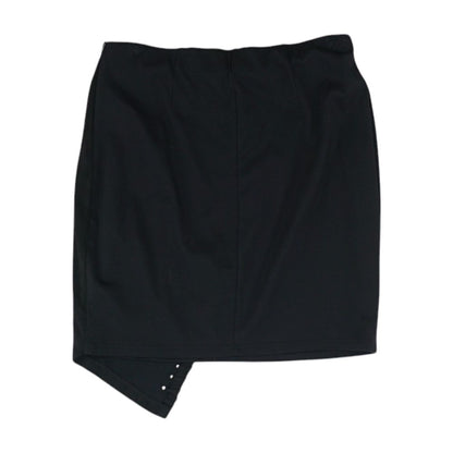 Black Solid Midi Skirt