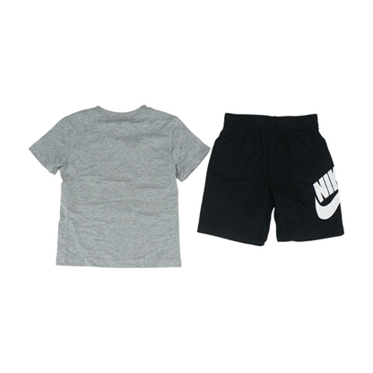 Gray Color Block Short Sleeve Set