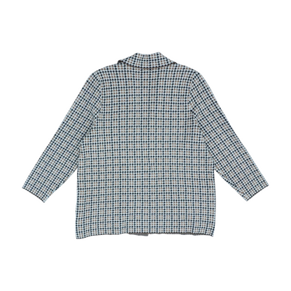 Beige Plus Houndstooth Cardigan Sweater