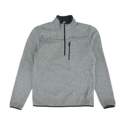 Gray Solid 1/4 Zip Pullover