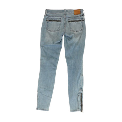 Blue Solid Low Rise Skinny Leg Jeans