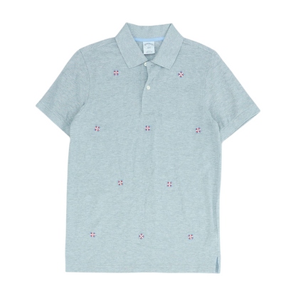 Gray Solid Short Sleeve Polo