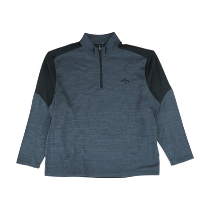 Black Color Block 1/4 Zip Pullover