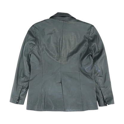 Black Solid Leather Jacket