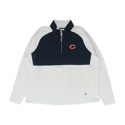 White Chicago Bears Color Block 1/4 Zip Pullover
