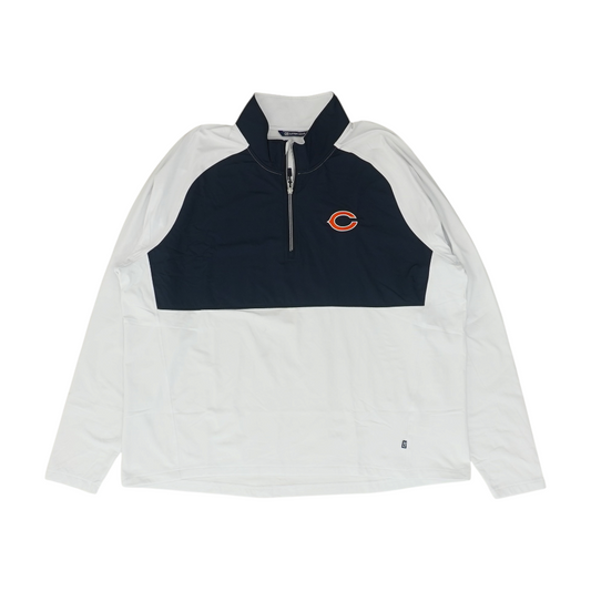 White Chicago Bears Color Block 1/4 Zip Pullover