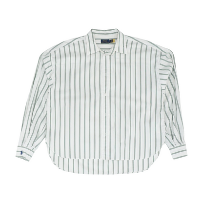 White Striped Long Sleeve Button Down