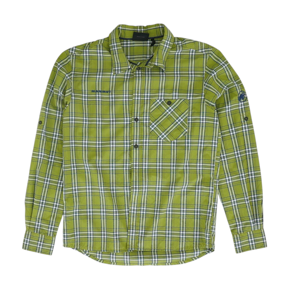 Green Plaid Long Sleeve Button Down