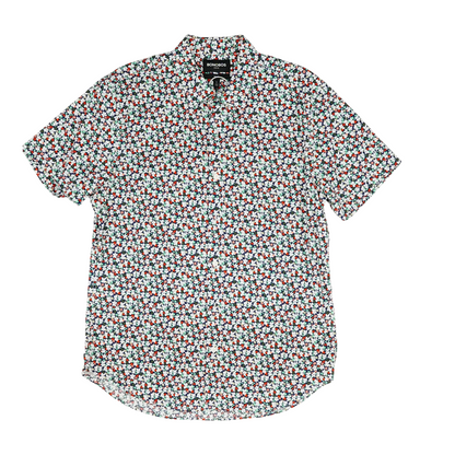 Navy Floral Short Sleeve Button Down