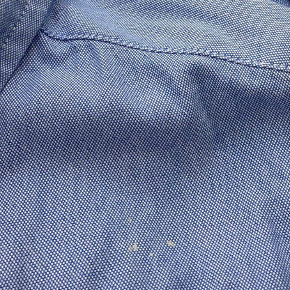 Blue Solid Long Sleeve Button Down
