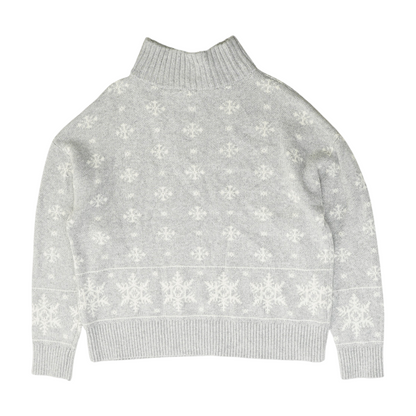 Gray Print 1/4 Zip Sweater
