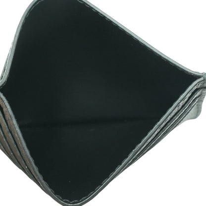 Black Coated Canvas Outer Panels Calfskin Credit Card Holder