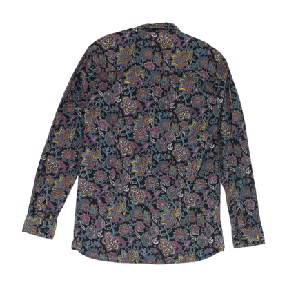 Black Floral Long Sleeve Button Down