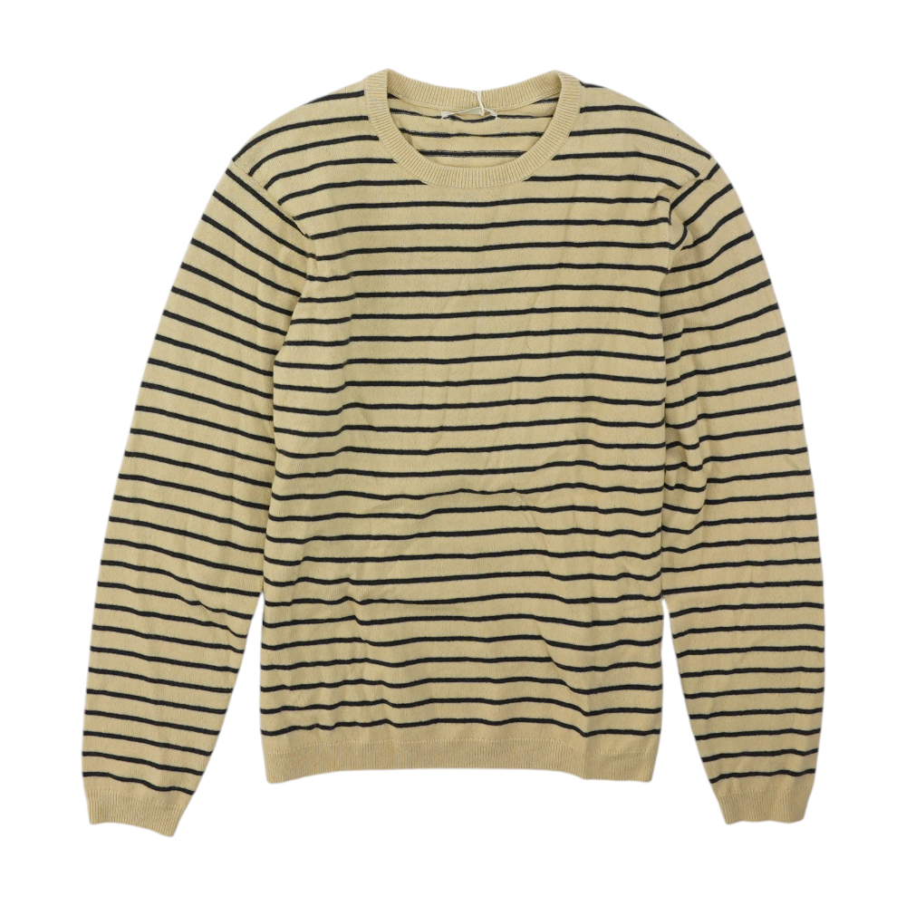 Beige Striped Pullover Sweater