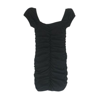 Black Solid Midi Dress