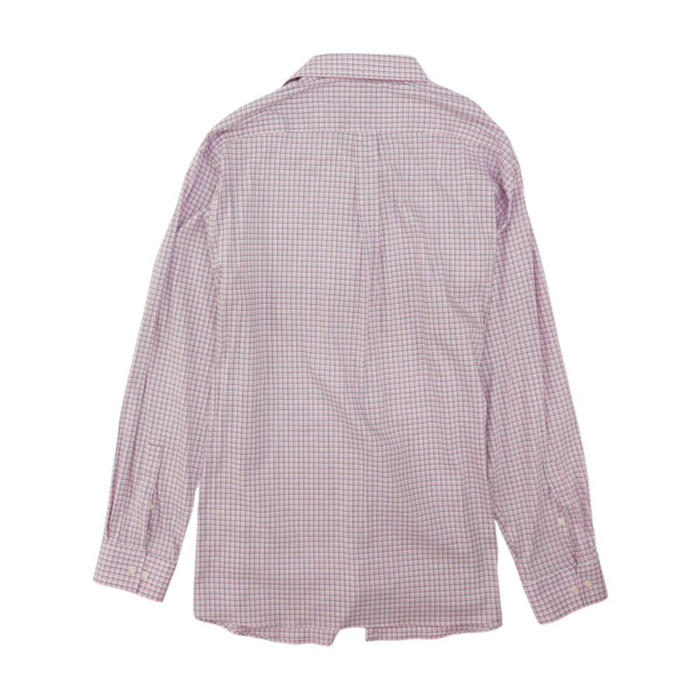Pink Tall Plaid Long Sleeve Button Down