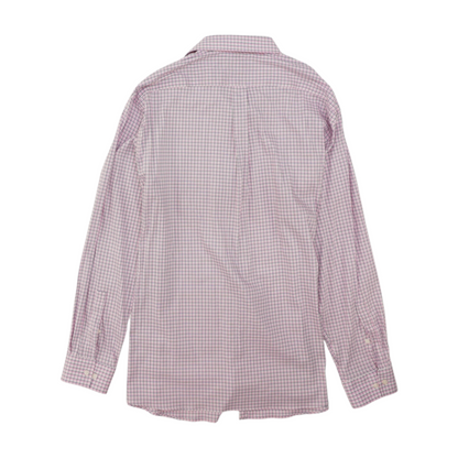 Pink Tall Plaid Long Sleeve Button Down