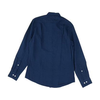 Navy Solid Long Sleeve Button Down