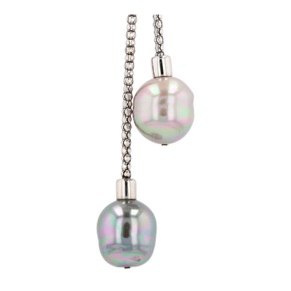 Sterling Silver Pearl Lariat Necklace