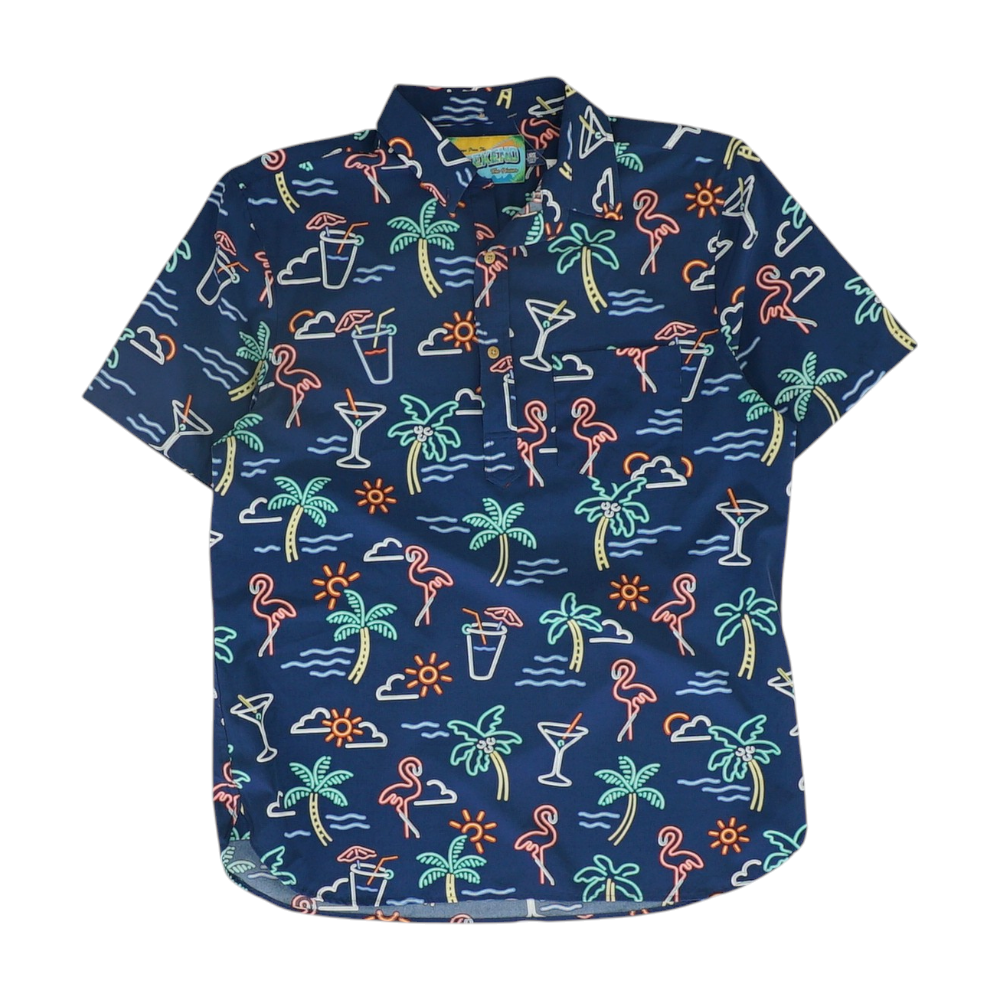Blue Graphic Short Sleeve Polo