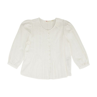 White Solid Long Sleeve Blouse
