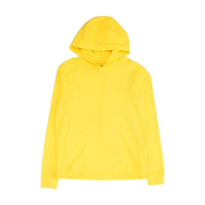 Yellow Solid Hoodie Pullover