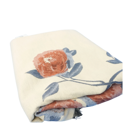 Beige Floral Scarf