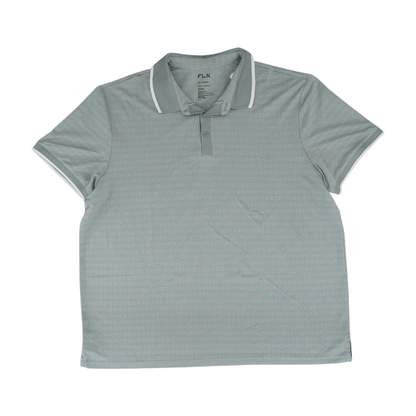 Gray Geometric Short Sleeve Polo