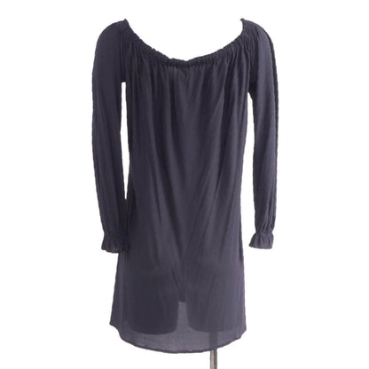 Black Solid Midi Dress