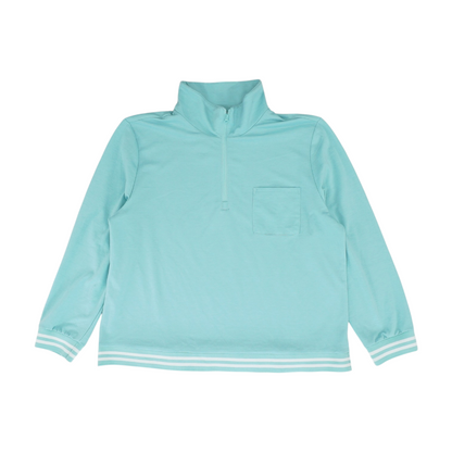 Turquoise Solid 1/4 Zip Pullover