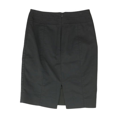 Black Solid Midi Skirt