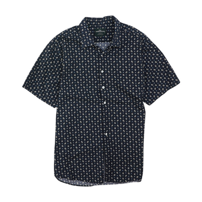 Navy Floral Short Sleeve Button Down