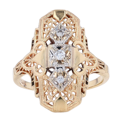 1/10 ctw 10K Two-Tone Gold Diamond Fashion Ring