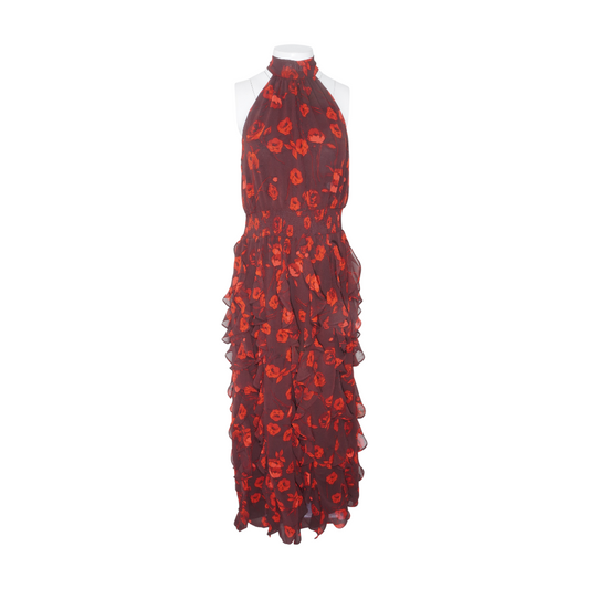 Maroon Floral Maxi Dress