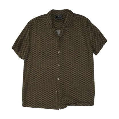 Tan Print Short Sleeve Polo