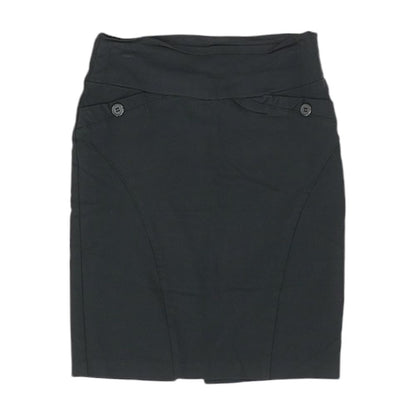 Black Solid Mini Skirt
