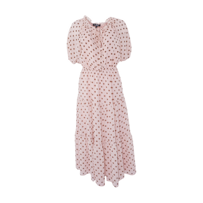Pink Polka Dot Midi Dress