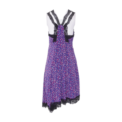 Purple Polka Dot Midi Dress