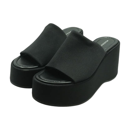 Black Wedged Sandals