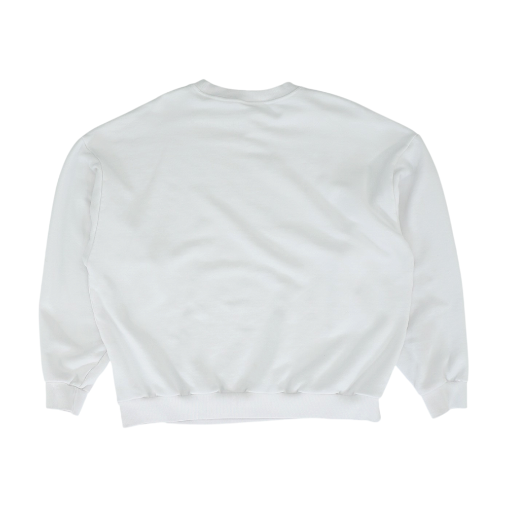 White Solid Sweatshirt Pullover