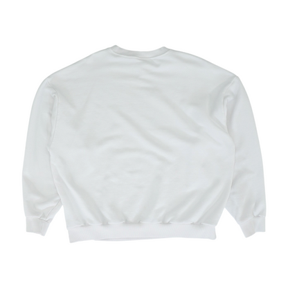 White Solid Sweatshirt Pullover
