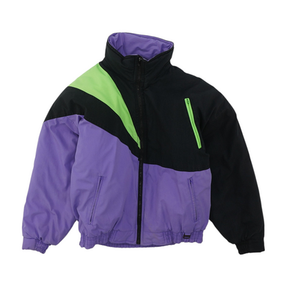 Vintage Color-Block Puffer Jacket