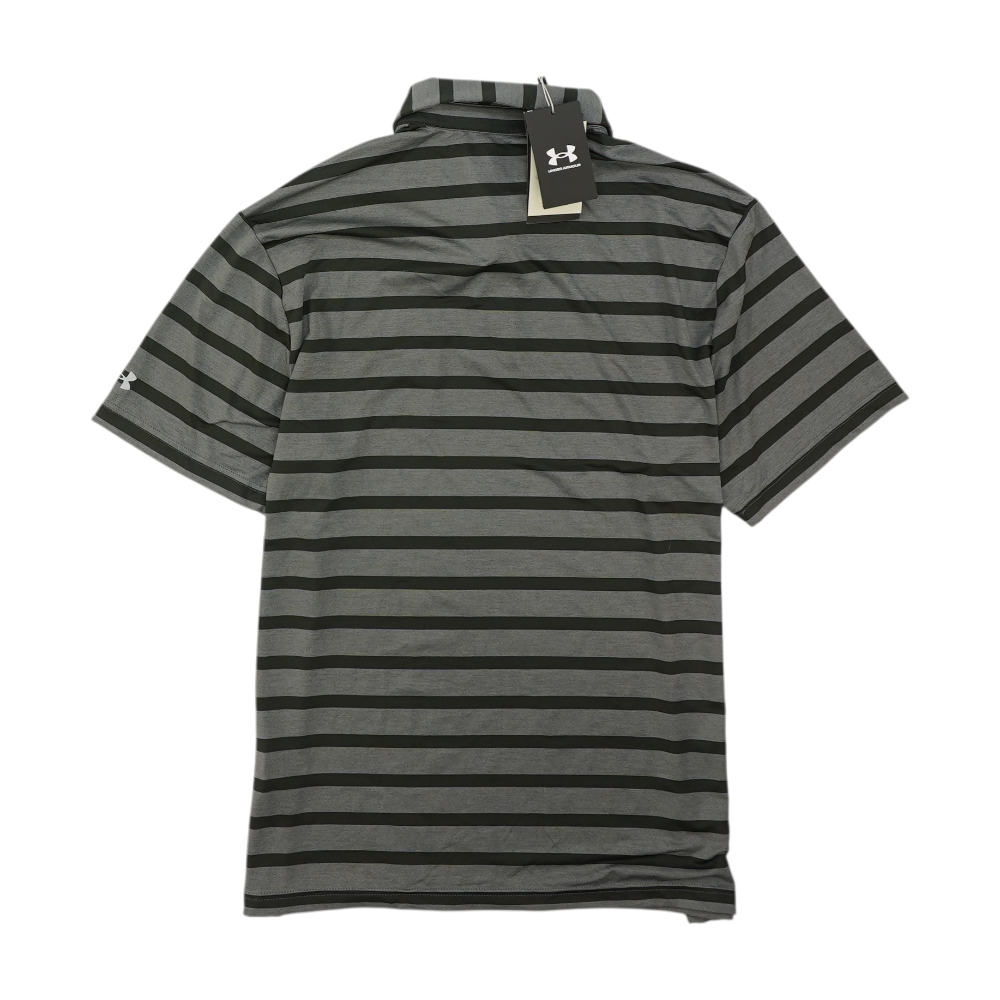 Gray St. Francis Lancers Striped Short Sleeve Polo