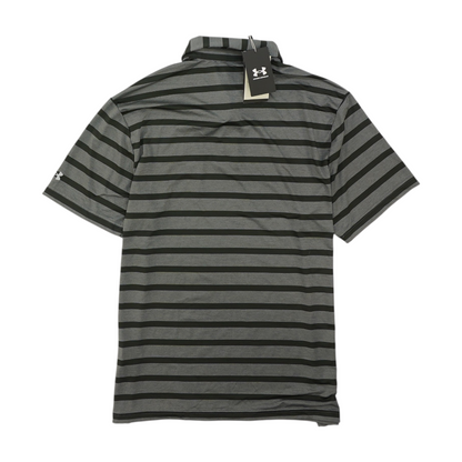Gray St. Francis Lancers Striped Short Sleeve Polo