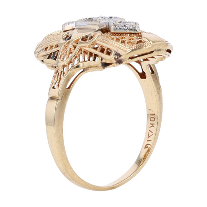 1/10 ctw 10K Two-Tone Gold Diamond Fashion Ring