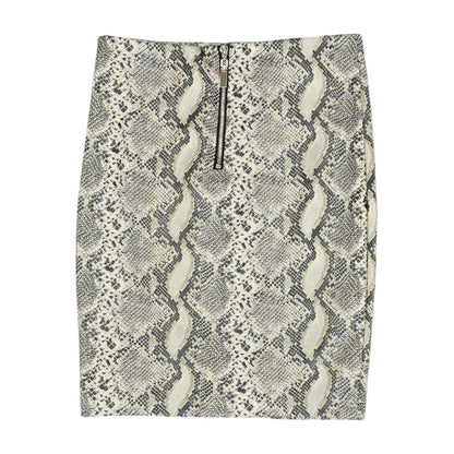 Beige Animal Print Midi Skirt