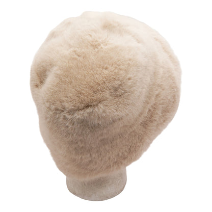Cream Scalloped Trim Fuzzy Bucket Hat